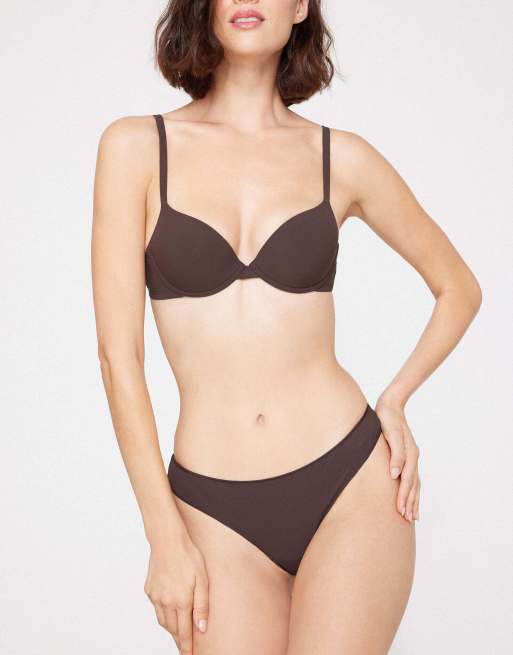 Tezenis Microfibre brazilian briefs in brown, 4 of 5
