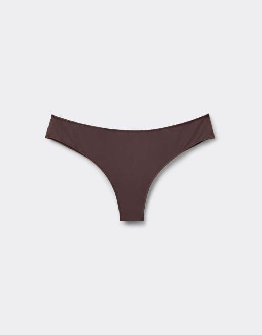 Tezenis Microfibre brazilian briefs in brown, 5 of 5
