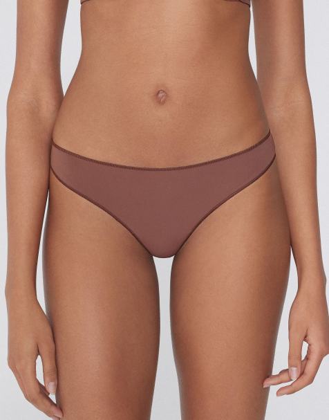 Tezenis Microfibre brazilian briefs in caramel dark beige - view 1