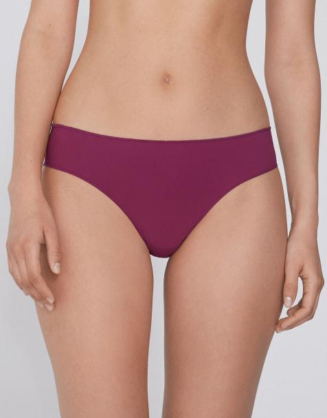 Tezenis Microfibre classic knickers in burgundy - view 1