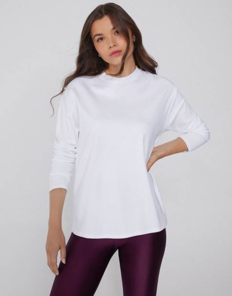 Tezenis Mid weight cotton long sleeve t-shirt in white - view 1