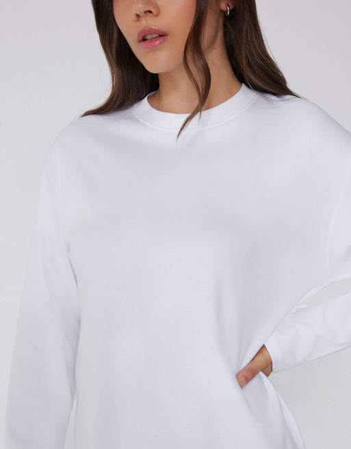 Tezenis Mid weight cotton long sleeve t-shirt in white, 3 of 5