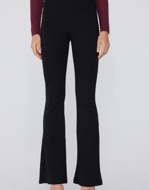 Tezenis Milano-stitch palazzo trousers in black - view 1