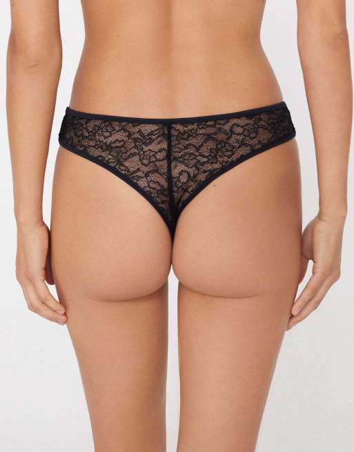 Tezenis Mistery essence brazilian knickers in black, 2 of 5