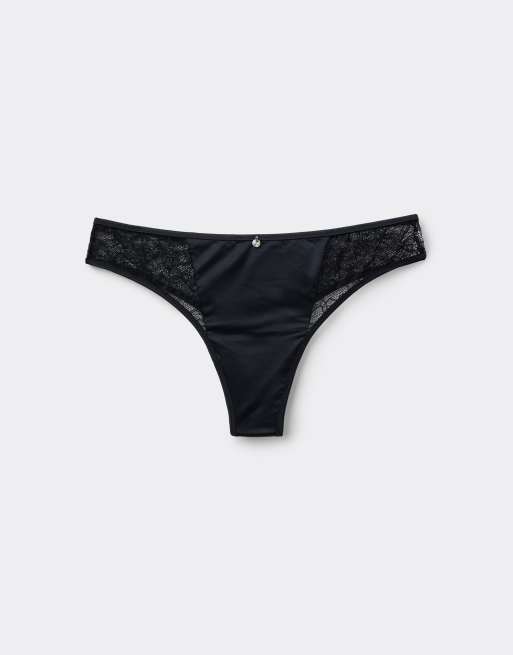 Tezenis Mistery essence brazilian knickers in black, 5 of 5