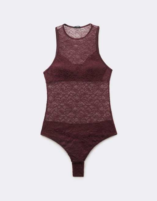 Tezenis Mistery essence lace body in precious ruby, 5 of 5