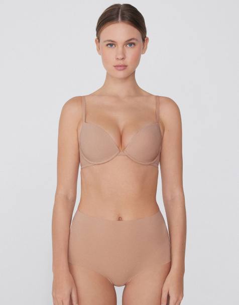 Tezenis Moscow microfibre push-up bra in beige - view 1