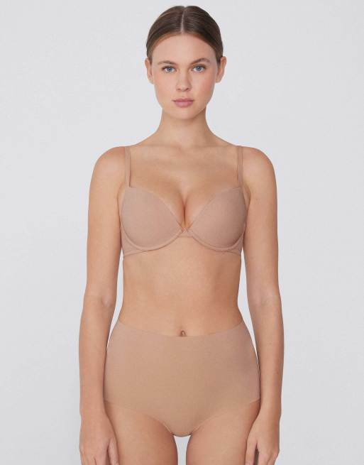 Tezenis Moscow microfibre push-up bra in beige, 3 of 5