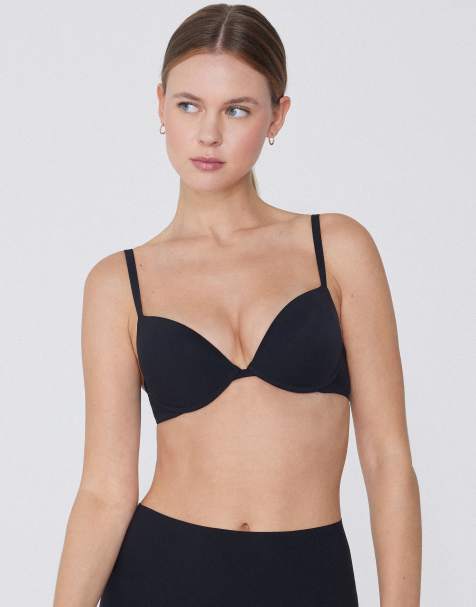 Tezenis Moscow microfibre push-up bra in black - view 1