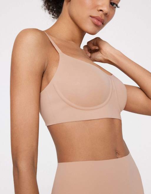 Tezenis Natural lifting balconette bra in beige, 3 of 5