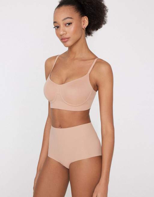 Tezenis Natural lifting balconette bra in beige, 4 of 5