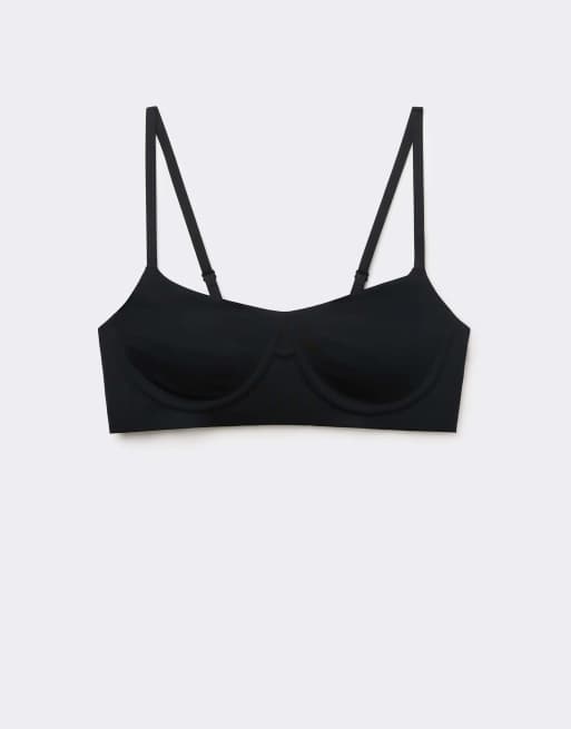 Tezenis Natural lifting balconette bra in black, 5 of 5