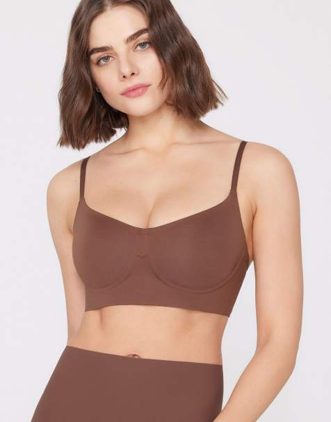 Tezenis Natural lifting balconette bra in caramel - view 1