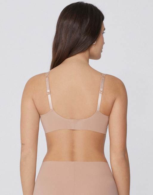 Tezenis Natural lifting laser cut triangle bra in beige, 2 of 5