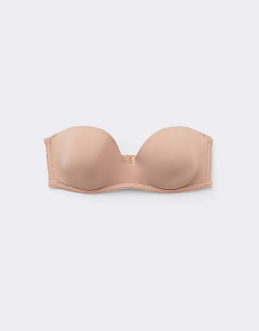 Tezenis New york padded microfibre bandeau bra in beige, 5 of 6