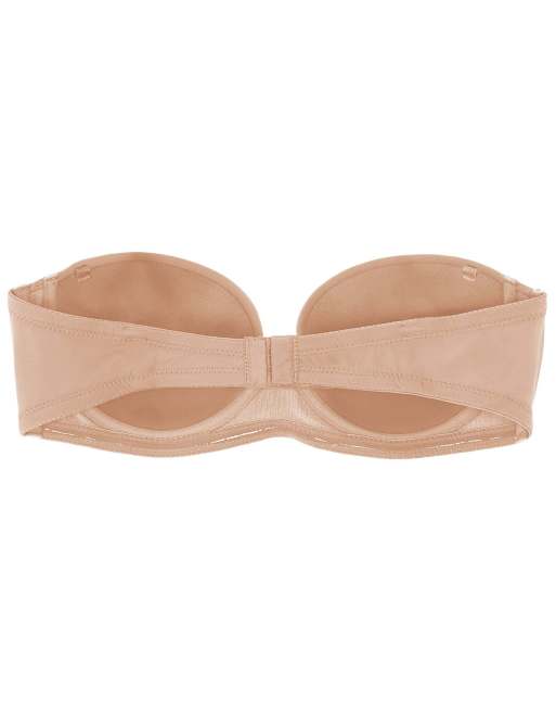 Tezenis New york padded microfibre bandeau bra in beige, 6 of 6