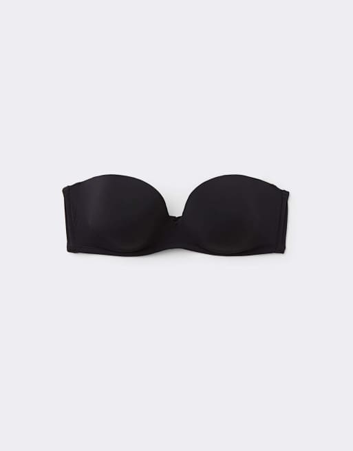 Tezenis New york padded microfibre bandeau bra in black, 5 of 6