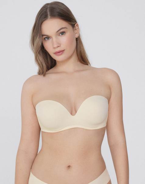 Tezenis New york padded microfibre bandeau bra in ivory - view 1