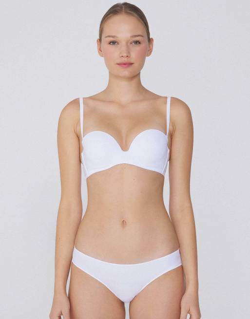 Tezenis New york padded microfibre bandeau bra in white, 3 of 6