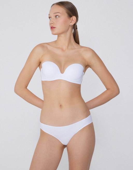 Tezenis New york padded microfibre bandeau bra in white, 4 of 6