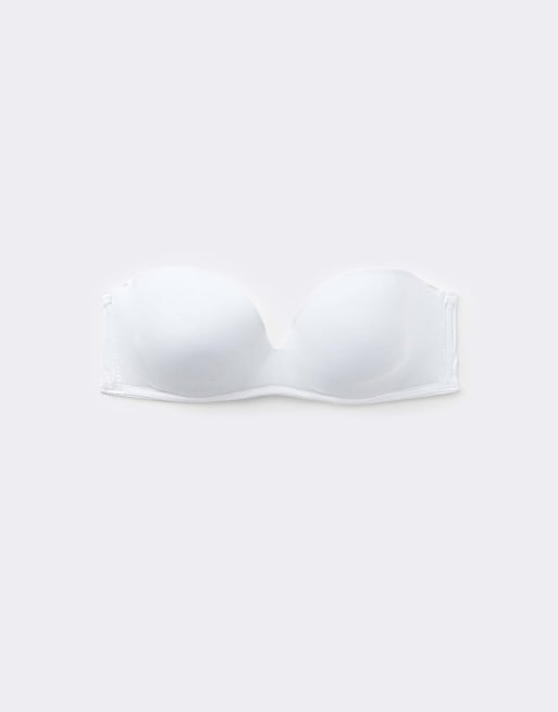 Tezenis New york padded microfibre bandeau bra in white, 5 of 6