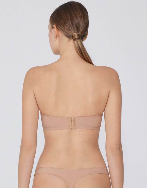 Tezenis Padded low-cut bandeau bra in beige, 2 of 5
