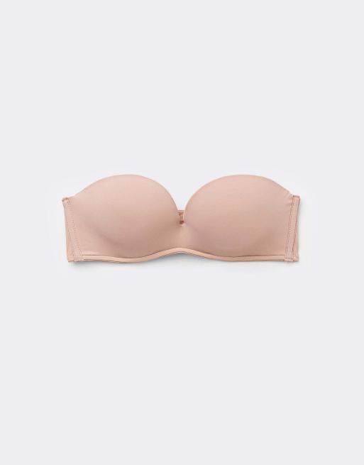 Tezenis Padded low-cut bandeau bra in beige, 5 of 5