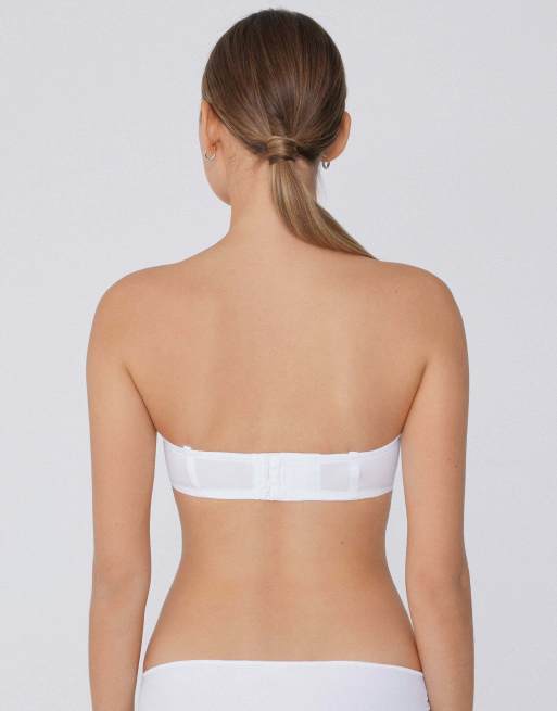 Tezenis Padded low-cut bandeau bra in white, 2 of 5