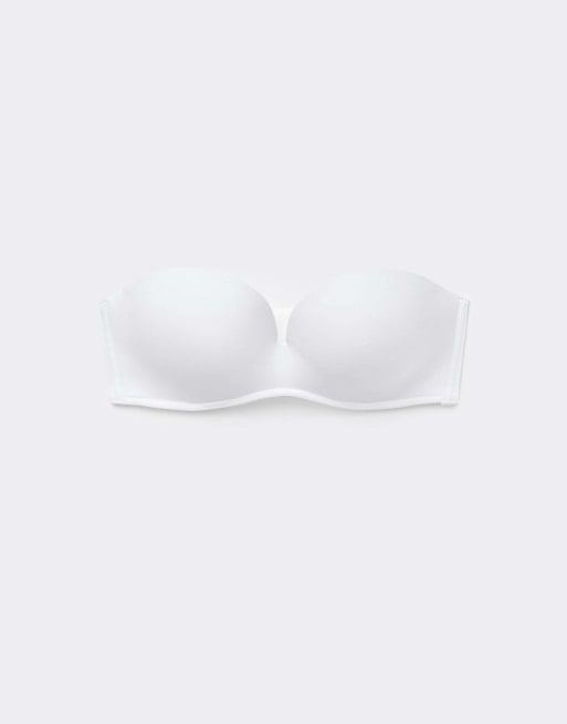 Tezenis Padded low-cut bandeau bra in white, 5 of 5