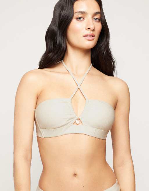 Tezenis paradise bay bikini top in white shell, 2 of 4
