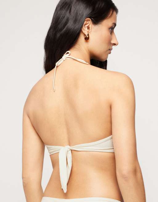 Tezenis paradise bay bikini top in white shell, 3 of 4