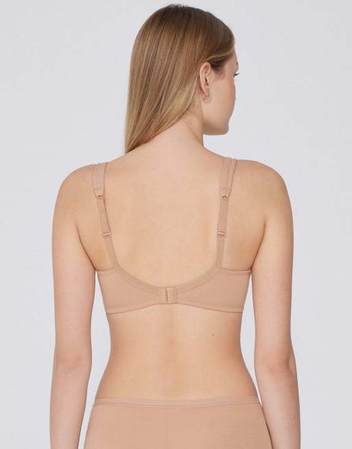 Tezenis Paris cotton balconette bra in beige, 2 of 5