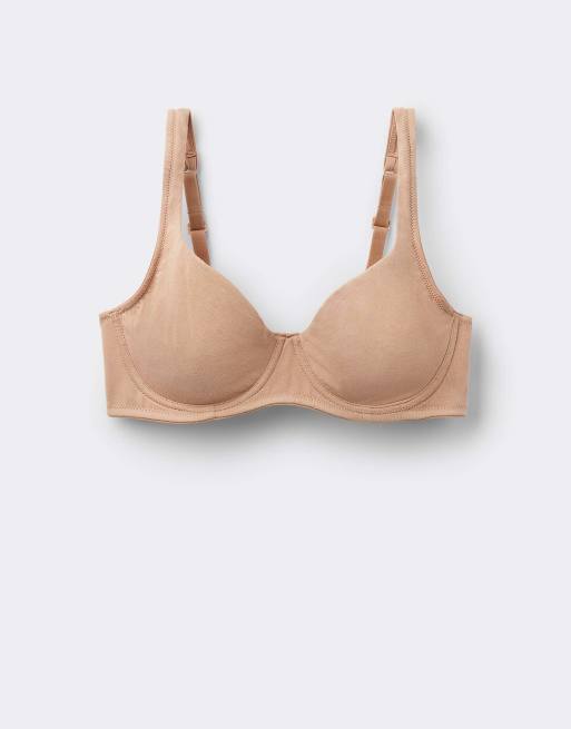 Tezenis Paris cotton balconette bra in beige, 5 of 5