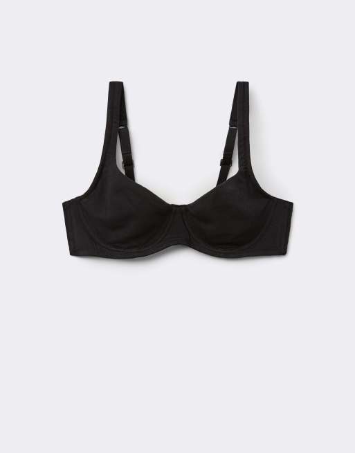 Tezenis Paris cotton balconette bra in black, 5 of 5