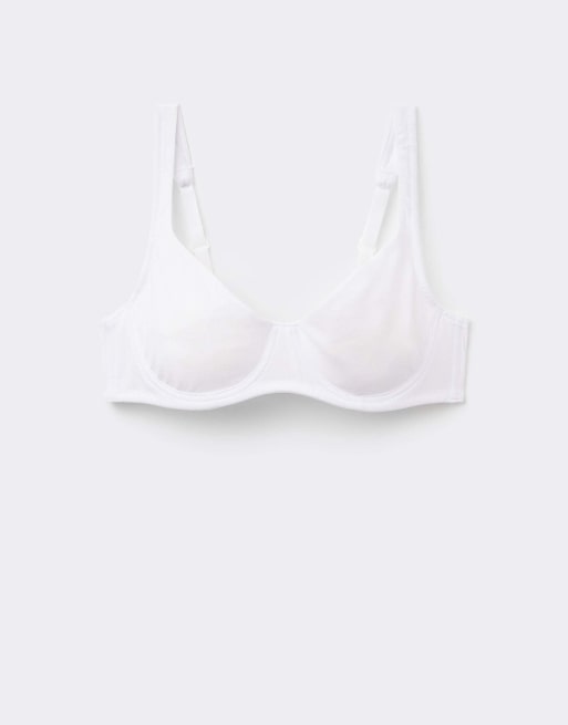 Tezenis Paris cotton balconette bra in white, 5 of 5