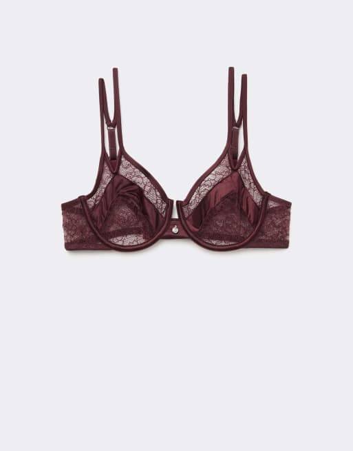 Tezenis Paris mistery essence balconette bra in precious ruby, 5 of 5