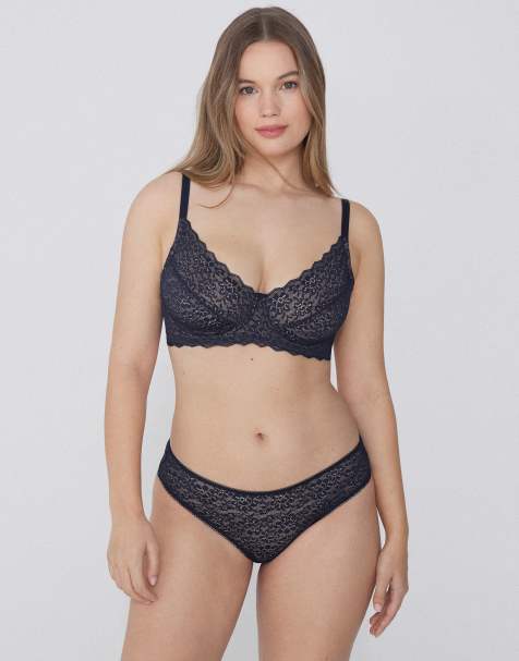 Tezenis Paris unpadded balconette bra in absolute blue - view 1