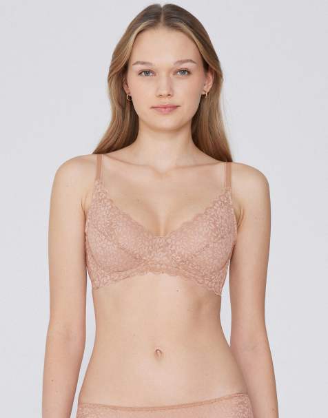 Tezenis Paris unpadded balconette bra in beige - view 1