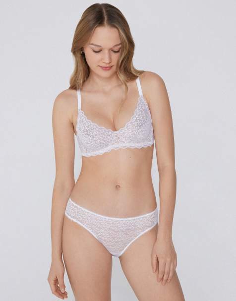Tezenis Paris unpadded balconette bra in white - view 1
