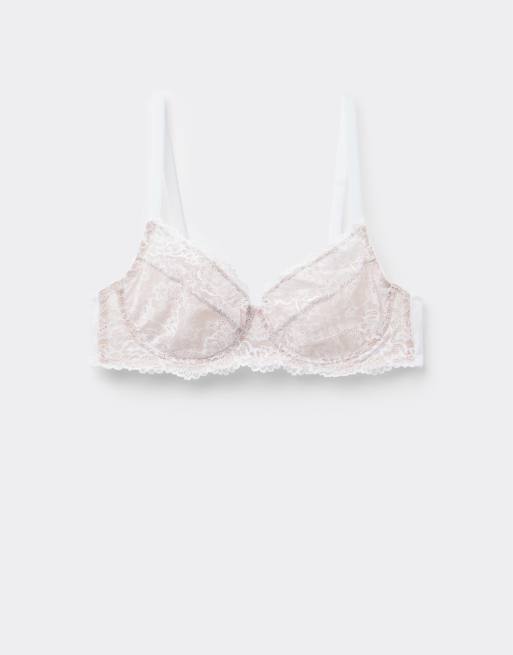 Tezenis Paris&nbsp;lace&nbsp;unpadded&nbsp;balconette&nbsp;bra in white, 5 of 5