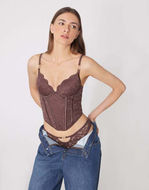 Tezenis Perfect harmony bra top in tobacco brown, 4 of 5