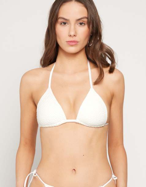 Tezenis Pique wave bikini top in summer white - view 1