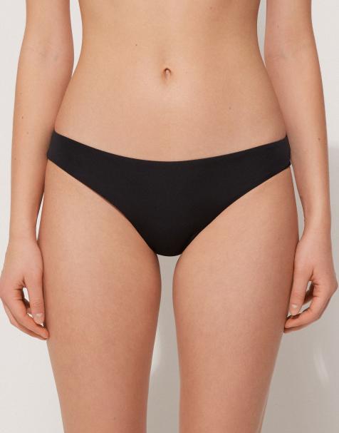 Tezenis Plain Brazilian Bikini Briefs in Black - view 1