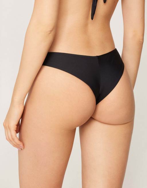 Tezenis Plain Brazilian Bikini Briefs in Black, 2 of 6