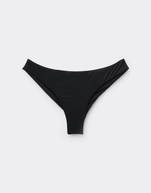 Tezenis Plain Brazilian Bikini Briefs in Black, 5 of 6