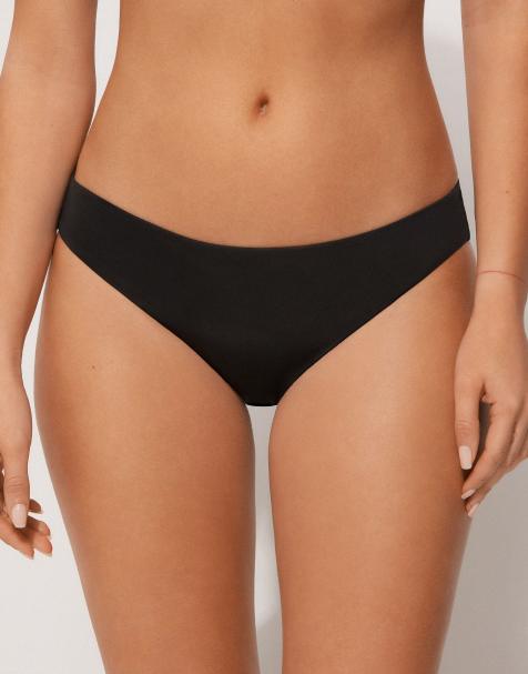 Tezenis Plain colour bikini briefs in black - view 1