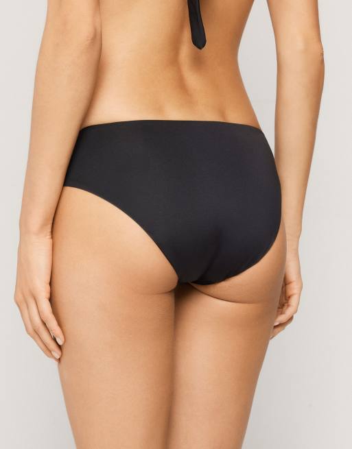 Tezenis Plain colour bikini briefs in black, 2 of 6