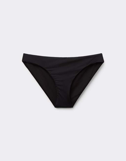 Tezenis Plain colour bikini briefs in black, 5 of 6
