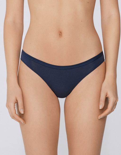 Tezenis Plain colour cotton brazilian briefs in absolute blue