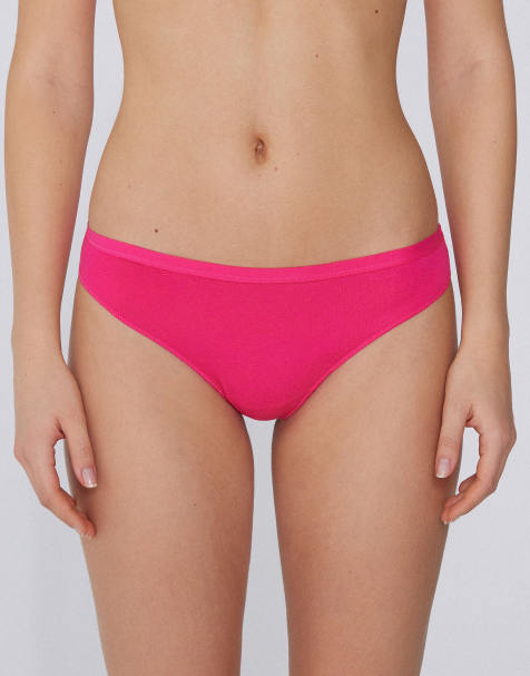 Tezenis Plain colour cotton brazilian briefs in bright fuchsia - view 1
